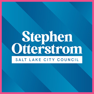 'Stephen Otterstrom' campaign logo on a background of blue gradients