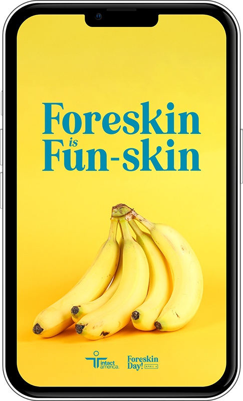 Images of bananas with the text 'Foreskin is fun-skin'