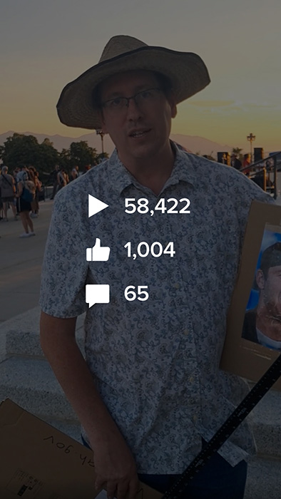 Video thumbnail with stats: 58,422 views, 1,004 likes, 65 comments