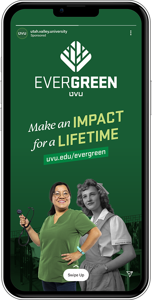 Phone with photo of two nurses