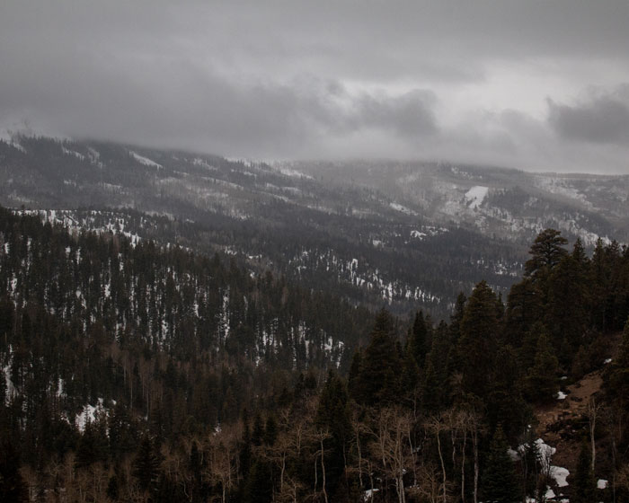 Hazy mountain landscape