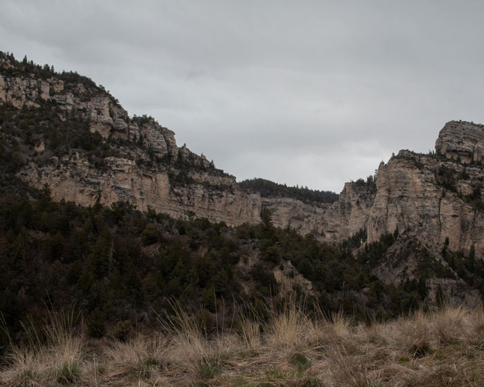 Hazy mountain landscape